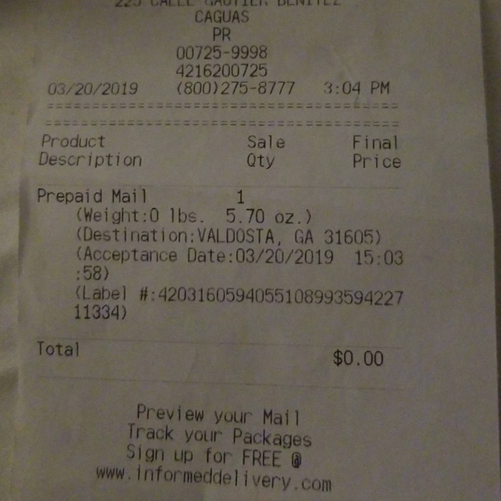Tracking order check address
